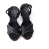 Kompanero Annabelle Black leather studded heel sandal shoe top