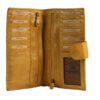 Kompanero Hena Mustard leather studded wallet Inside